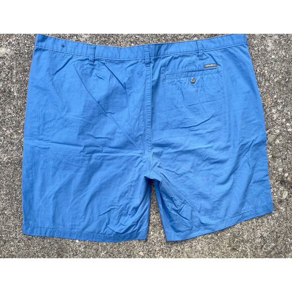 Eddie Bauer Shorts Mens 46T 46 Tall Blue Chino 100% Cotton Flat Front Classic - Picture 4 of 4